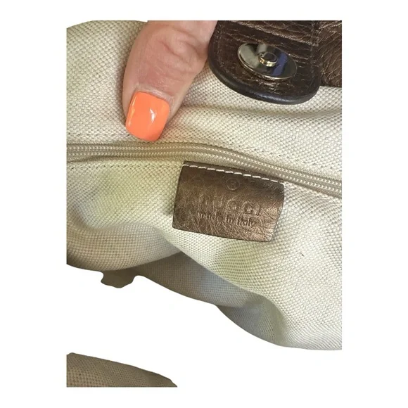 GUCCI Sukey Gold Beige Leather - Shoulder Bag  311944213045 Made in Italy - Picture 3 of 6